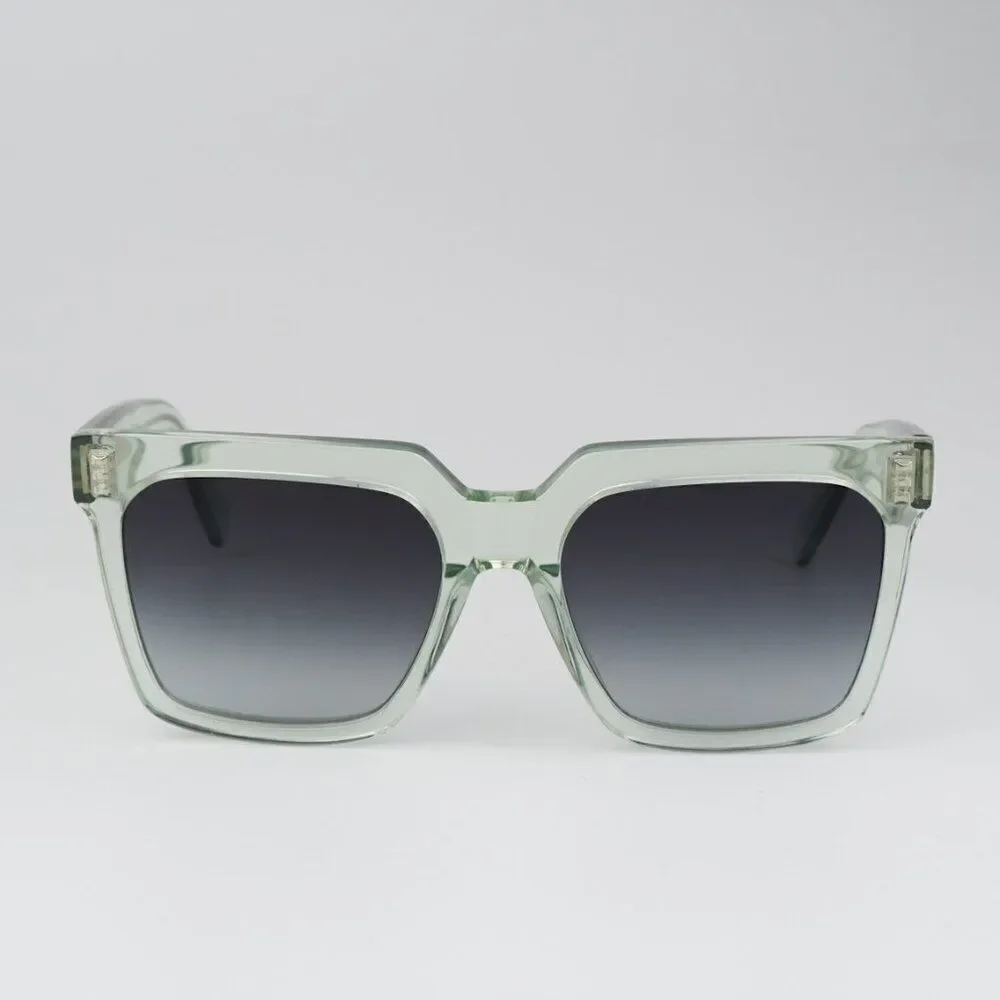 NEW Celine CL4055IN 93B Transparent Green Gradient Square Oversized Sunglasses